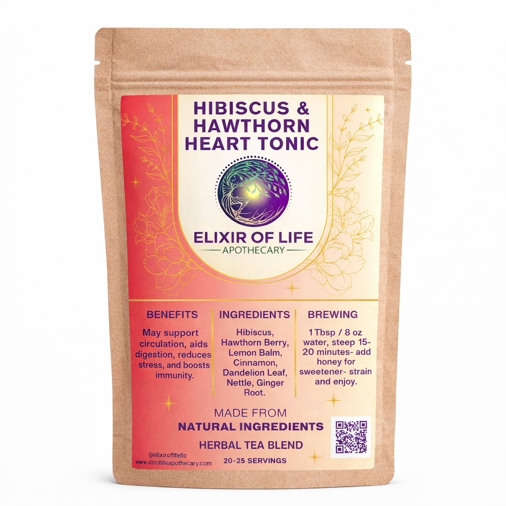 Hibiscus & Hawthorn Heart Tonic - Herbal Support for Heart Health, Circulation & Emotional Balance