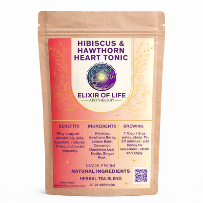 Hibiscus & Hawthorn Heart Tonic - Herbal Support for Heart Health, Circulation & Emotional Balance